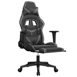 Vidaxl massage gamestoel met voetensteun kunstleer zwart en grijs