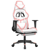 Vidaxl massage gamestoel met voetensteun kunstleer zwart en roze