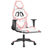 Vidaxl massage gamestoel met voetensteun kunstleer zwart en roze