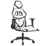 Vidaxl massage gamestoel met voetensteun kunstleer wit en zwart