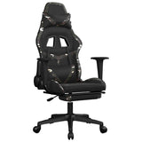 Vidaxl massage gamestoel met voetensteun kunstleer zwart en camouflage