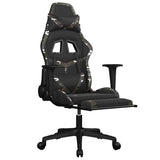 Vidaxl massage gamestoel met voetensteun kunstleer zwart en camouflage