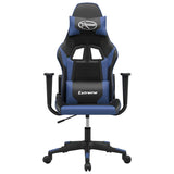 Vidaxl massage gamestoel kunstleer zwart en blauw