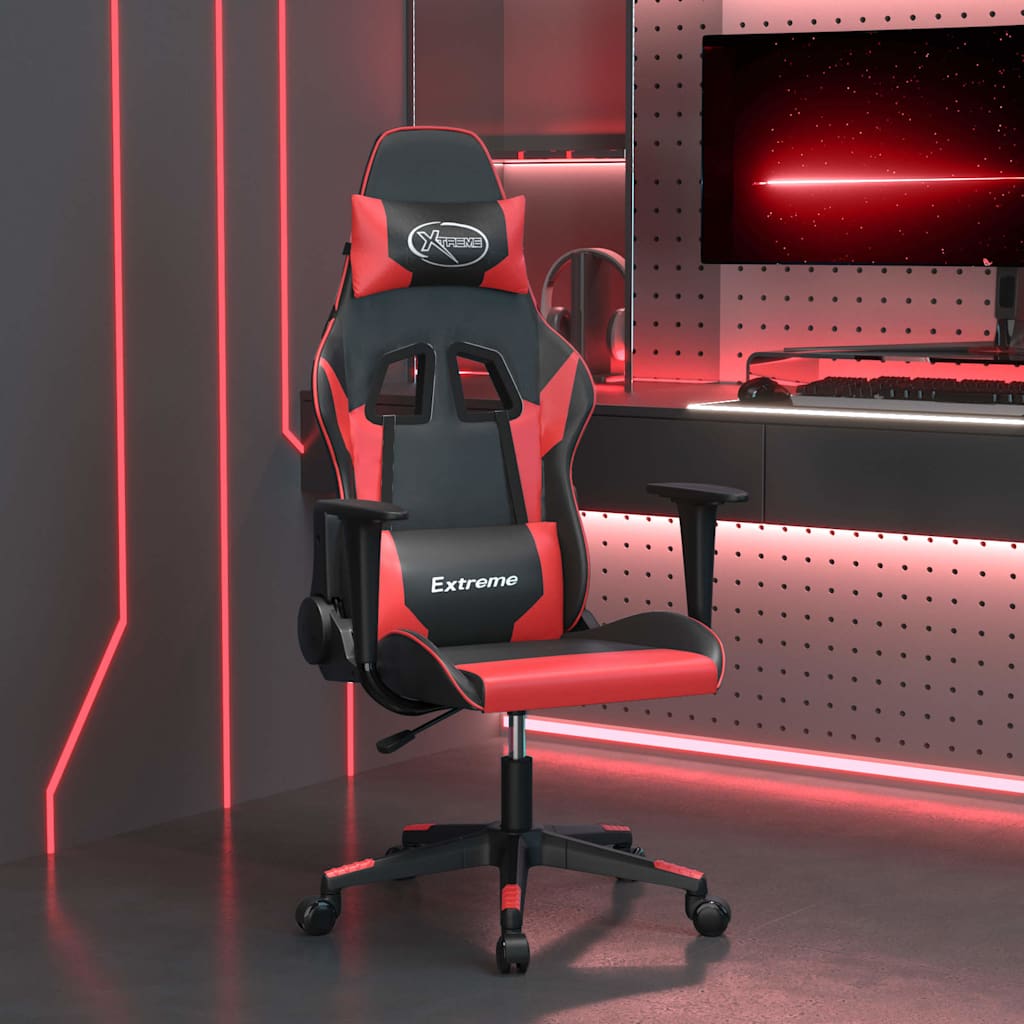 Vidaxl massage gamestoel kunstleer zwart en rood