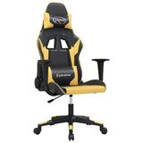 Vidaxl massage gamestoel kunstleer zwart en goudkleurig