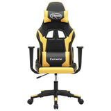 Vidaxl massage gamestoel kunstleer zwart en goudkleurig