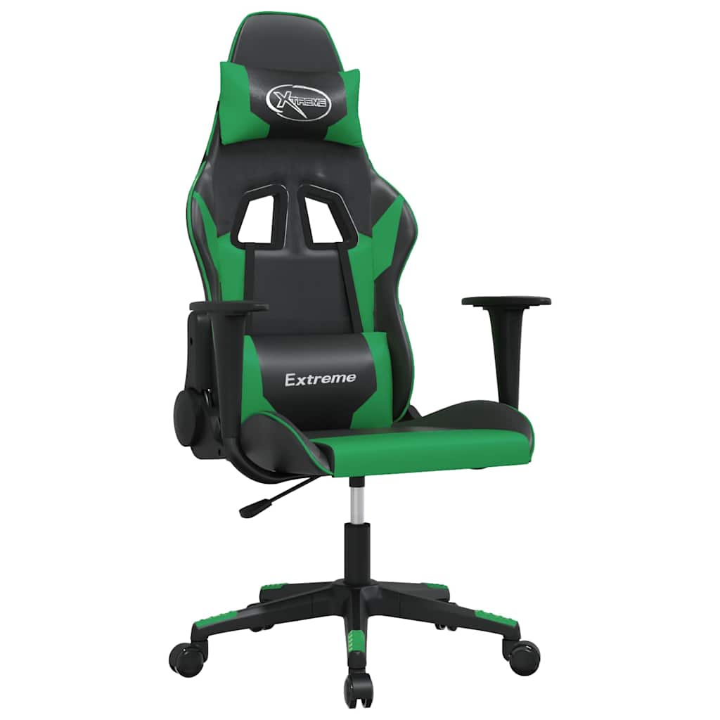 Vidaxl massage gamestoel kunstleer zwart en groen