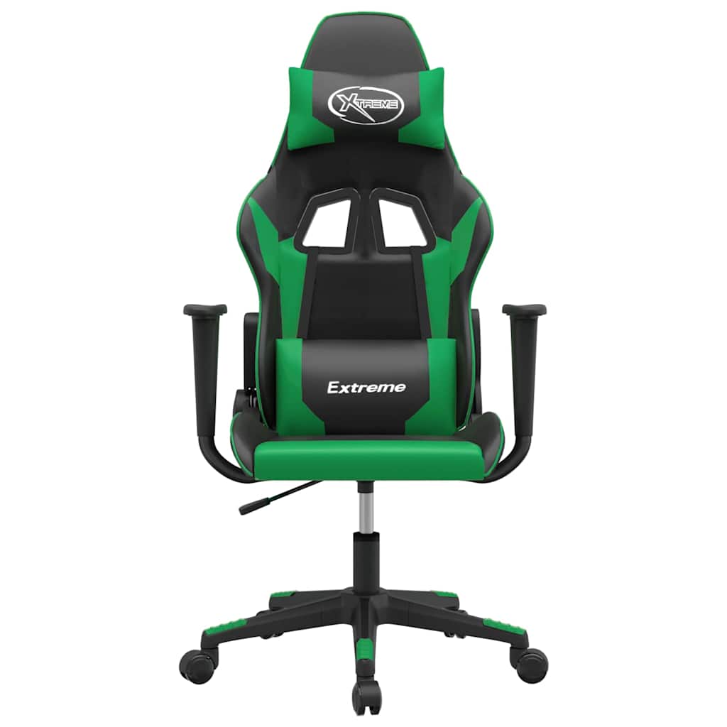 Vidaxl massage gamestoel kunstleer zwart en groen