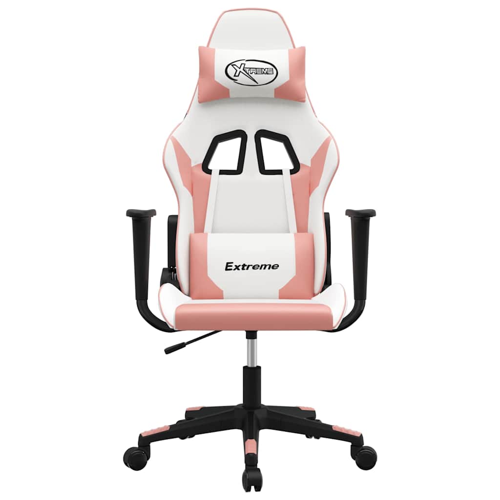 Vidaxl massage gamestoel kunstleer wit en roze