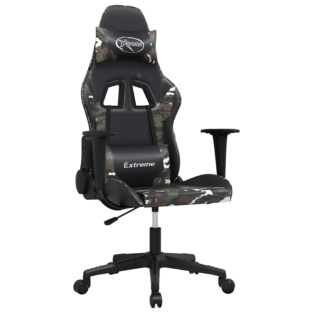 Vidaxl massage gamestoel kunstleer zwart en camouflage