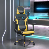Vidaxl massage gamestoel met voetensteun kunstleer zwart goudkleurig