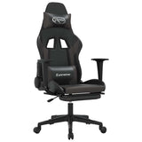 Vidaxl massage gamestoel met voetensteun kunstleer zwart en grijs