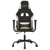 Vidaxl massage gamestoel stof zwart en crèmekleurig
