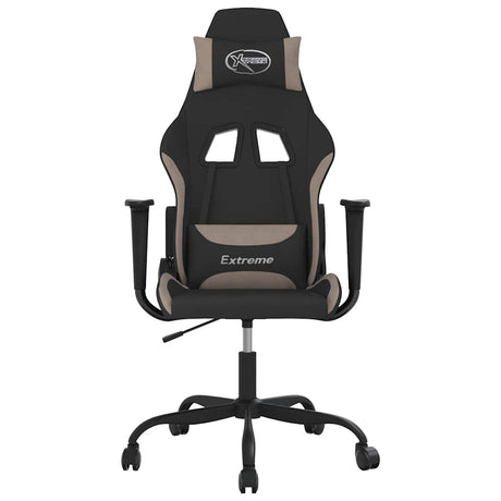 Vidaxl massage gamestoel stof zwart en taupe