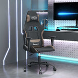 Vidaxl massage gamestoel stof zwart en taupe