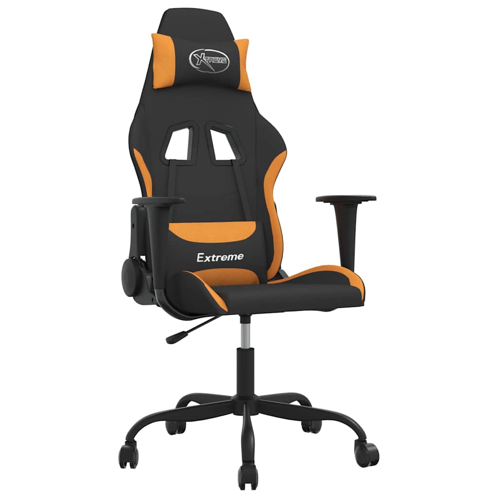 Vidaxl massage gamestoel stof zwart en oranje