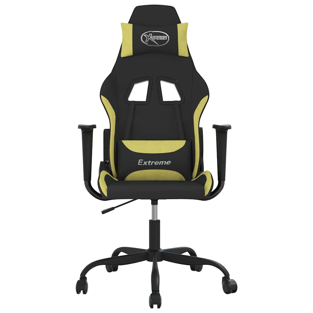 Vidaxl massage gamestoel stof zwart en lichtgroen