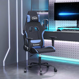 Vidaxl massage gamestoel stof zwart en blauw