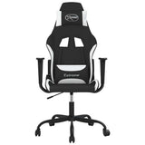 Vidaxl massage gamestoel stof zwart en wit
