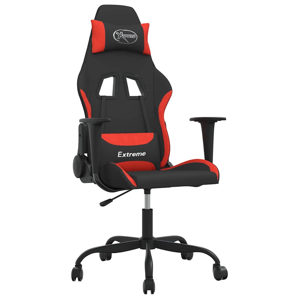 Vidaxl massage gamestoel stof zwart en rood