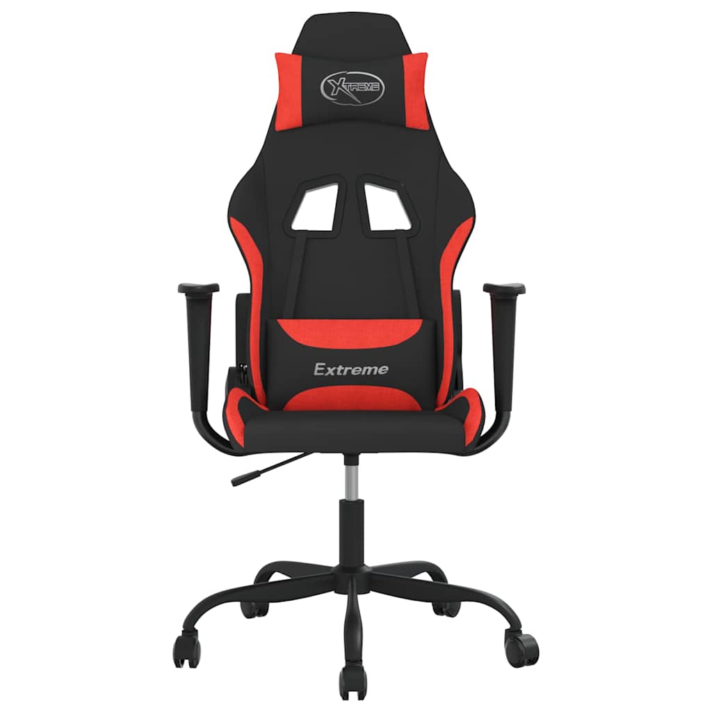 Vidaxl massage gamestoel stof zwart en rood