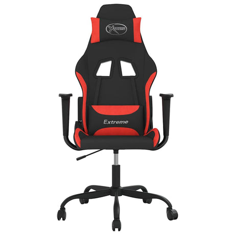 Vidaxl massage gamestoel stof zwart en rood