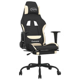 Vidaxl gamestoel met voetensteun en massagefunctie stof zwart en rood