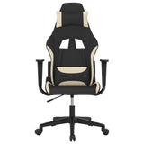 Vidaxl massage gamestoel stof zwart en crèmekleurig