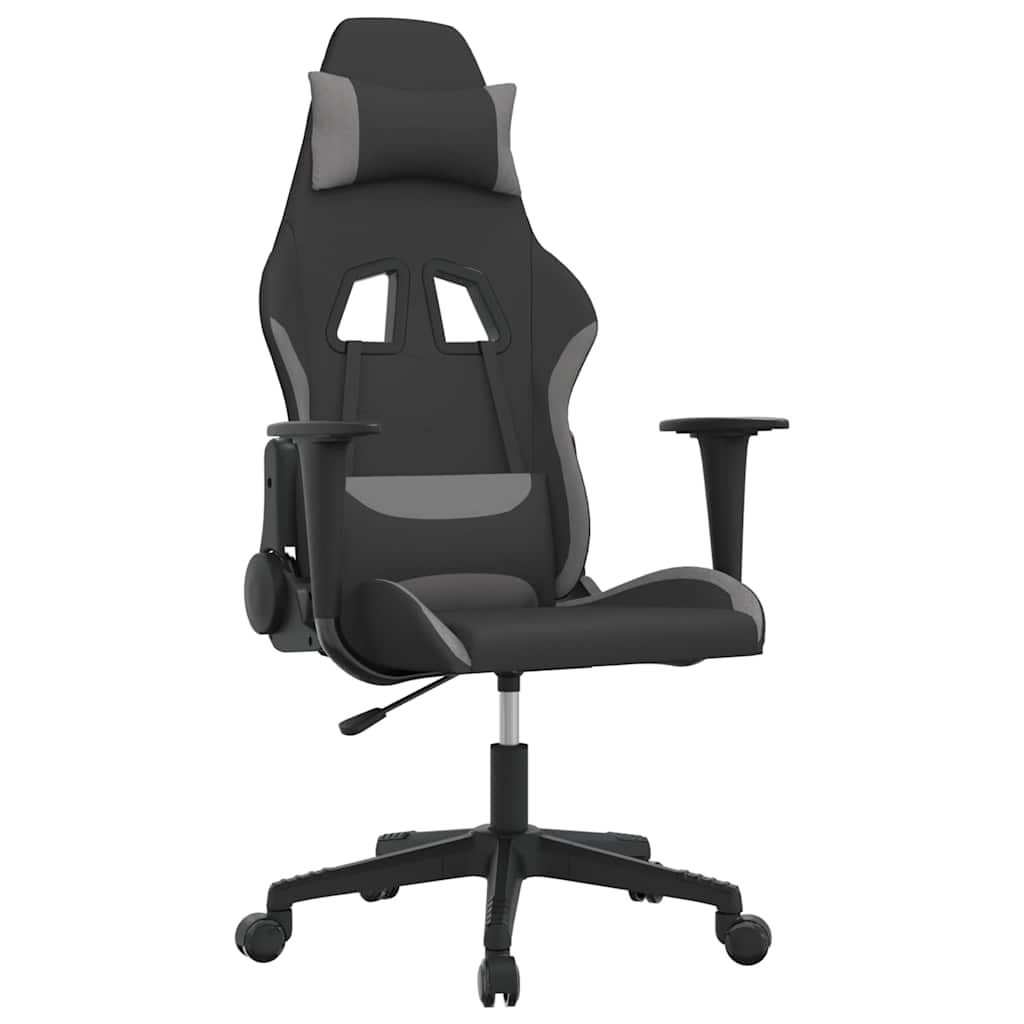 Vidaxl massage gamestoel stof zwart en lichtgrijs