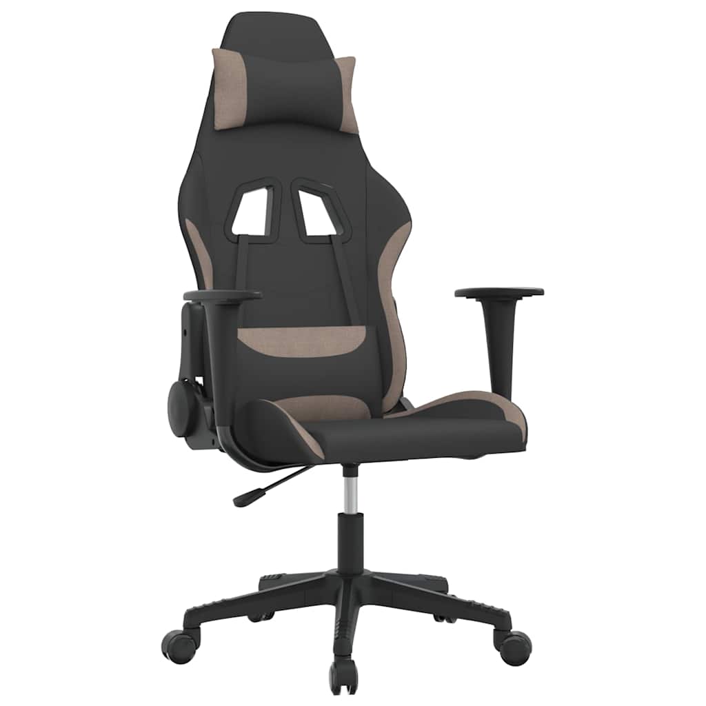 Vidaxl massage gamestoel stof zwart en taupe