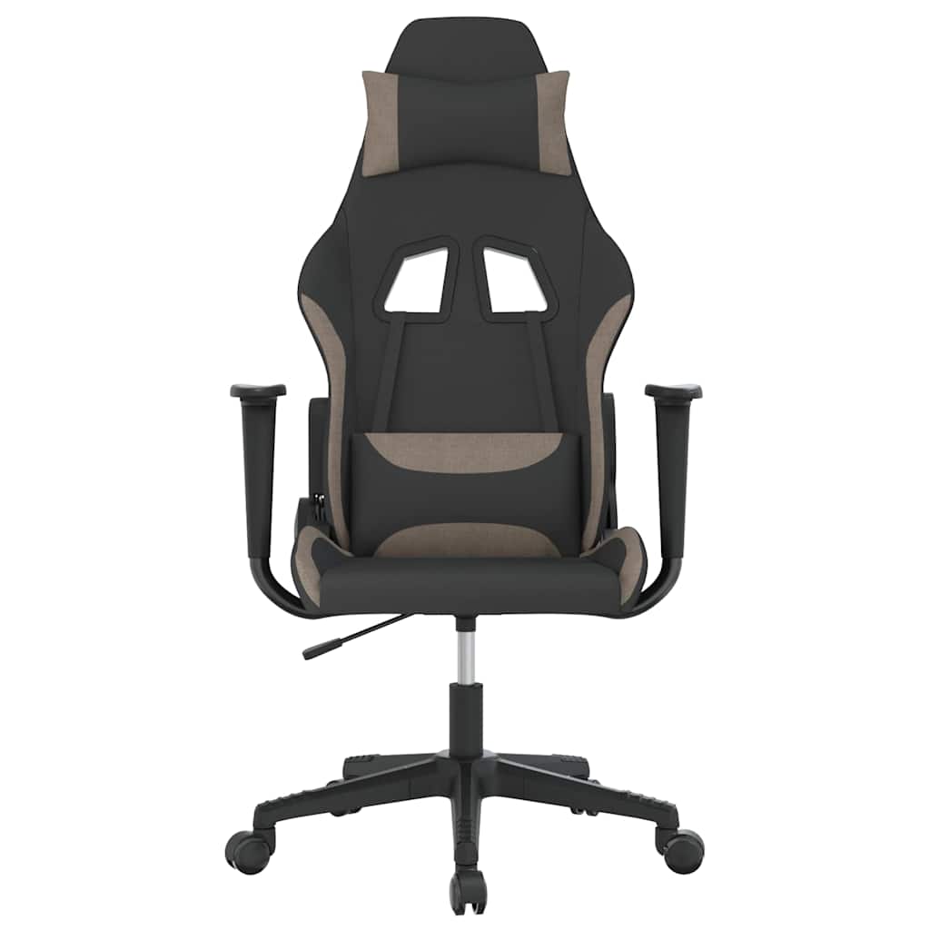 Vidaxl massage gamestoel stof zwart en taupe