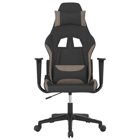 Vidaxl massage gamestoel stof zwart en taupe
