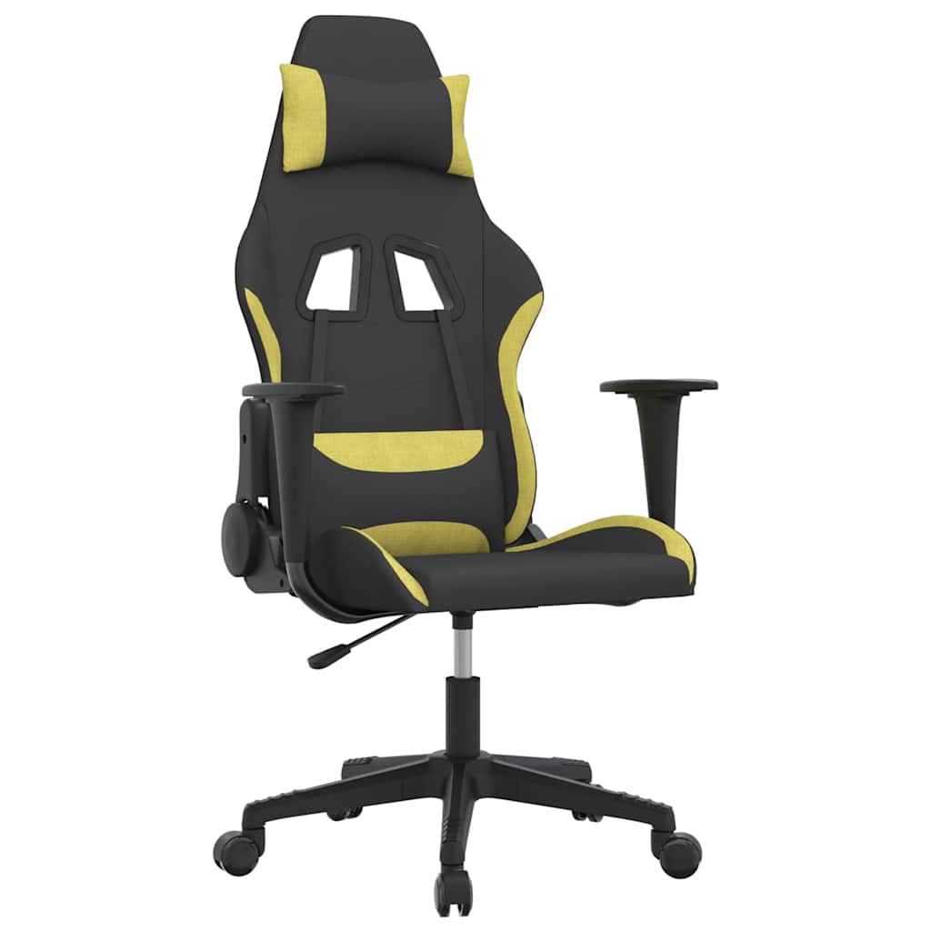 Vidaxl massage gamestoel stof zwart en lichtgroen
