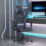 Vidaxl massage gamestoel stof zwart en blauw