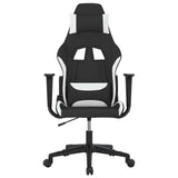 Vidaxl massage gamestoel stof zwart en wit