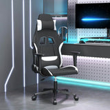 Vidaxl massage gamestoel stof zwart en wit