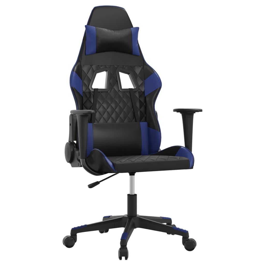Vidaxl massage gamestoel kunstleer zwart en blauw