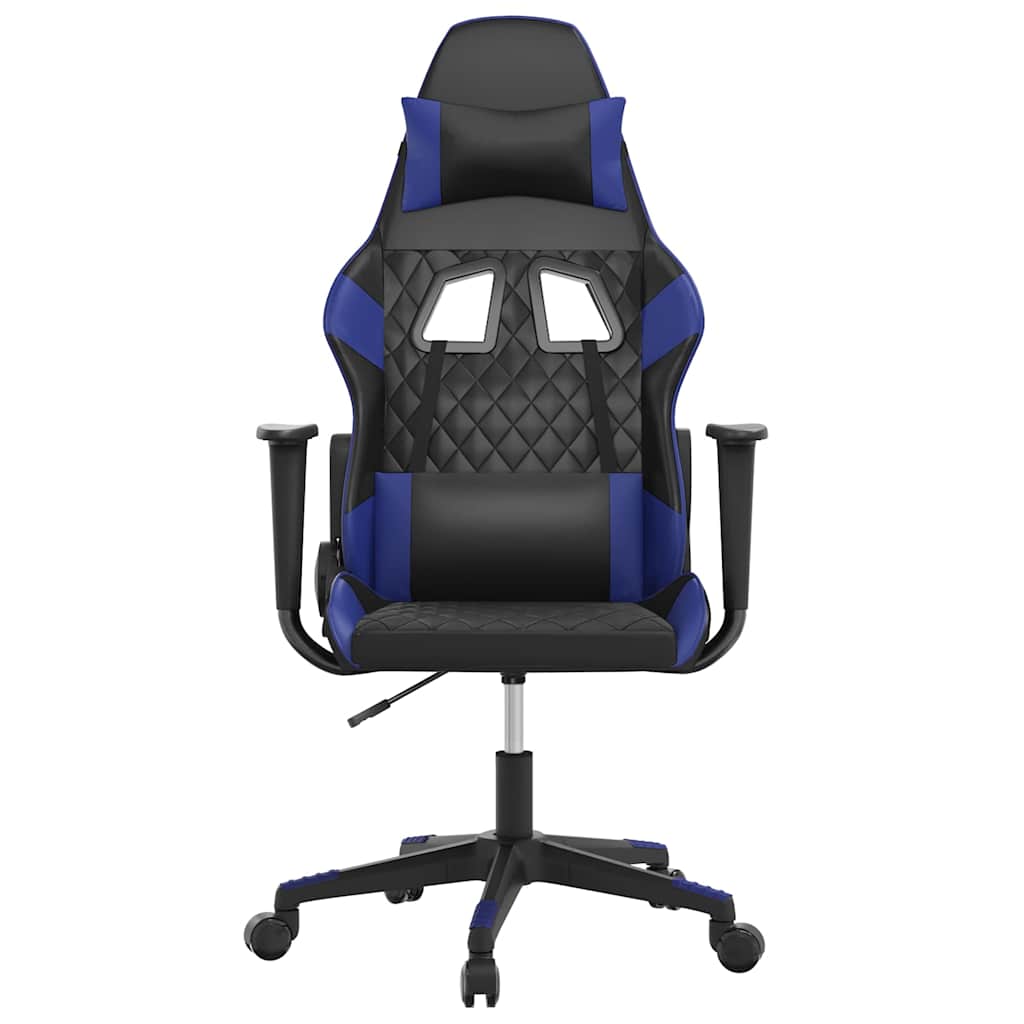 Vidaxl massage gamestoel kunstleer zwart en blauw