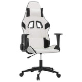 Vidaxl massage gamestoel kunstleer wit en zwart