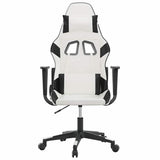 Vidaxl massage gamestoel kunstleer wit en zwart