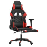 Vidaxl massage gamestoel met voetensteun kunstleer zwart en rood