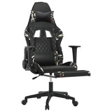 Vidaxl massage gamestoel met voetensteun kunstleer zwart en camouflage