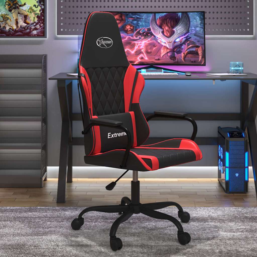 Vidaxl massage gamestoel kunstleer zwart en rood