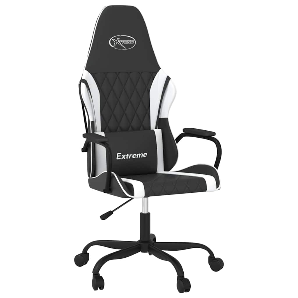 Vidaxl massage gamestoel kunstleer zwart en wit