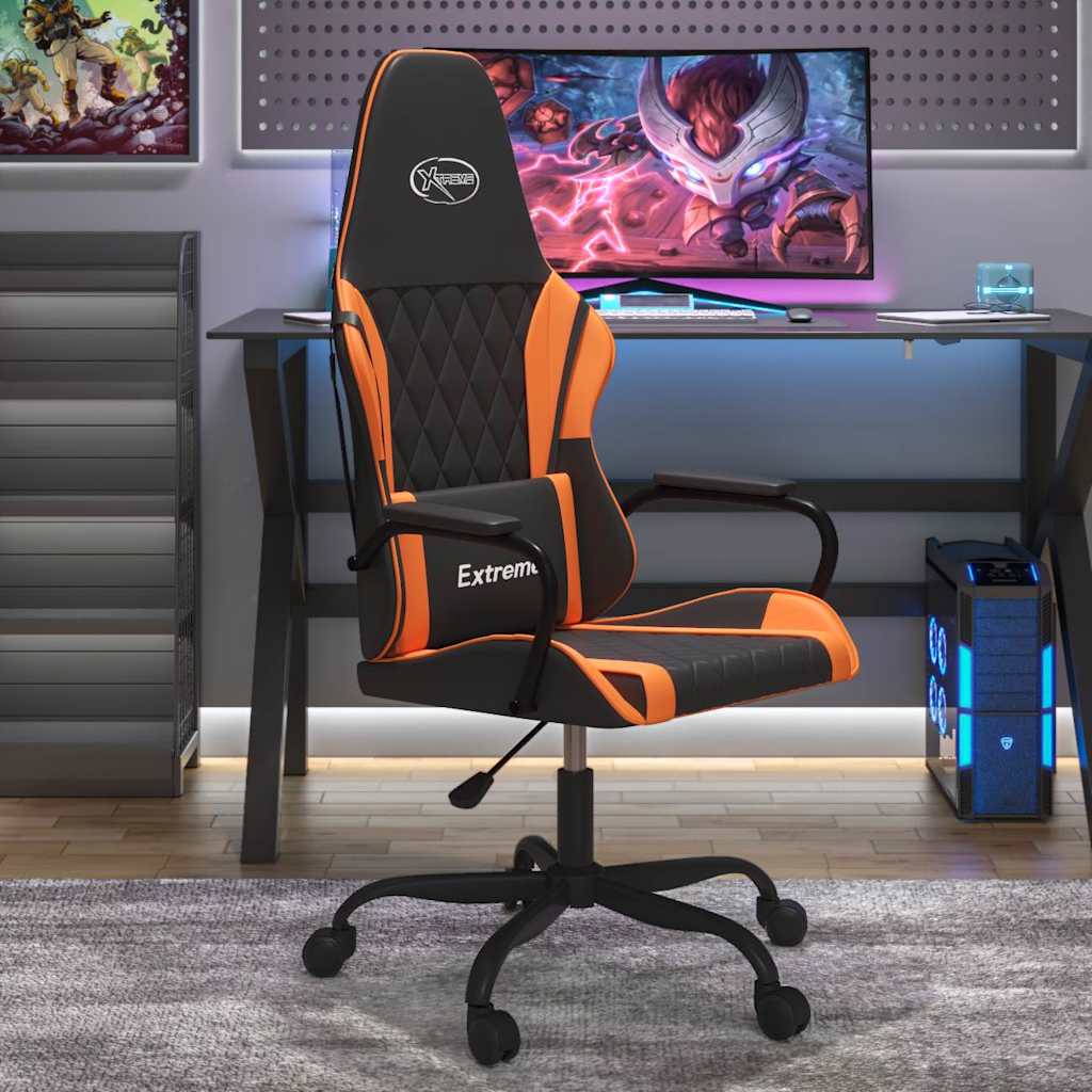 Vidaxl massage gamestoel kunstleer zwart en oranje