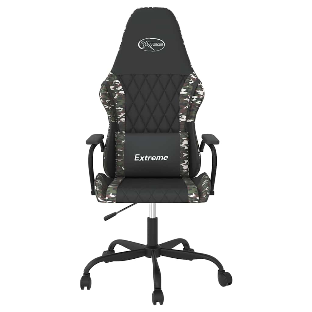 Vidaxl massage gamestoel kunstleer zwart en camouflage