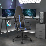 Vidaxl massage gamestoel kunstleer zwart en blauw