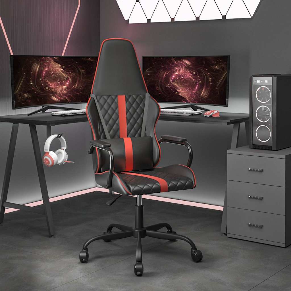 Vidaxl massage gamestoel kunstleer zwart en rood