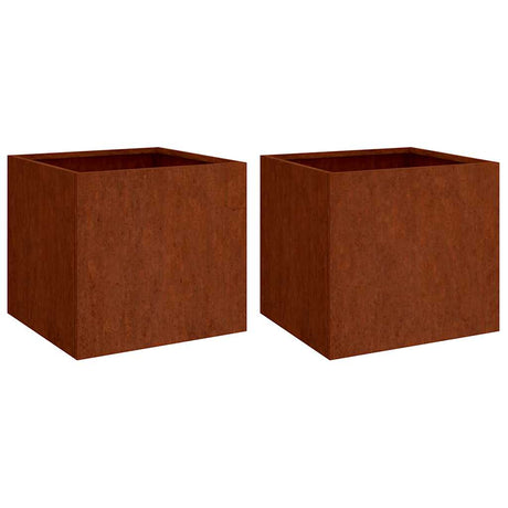 Vidaxl plantenbakken 2 st 32x30x29 cm cortenstaal