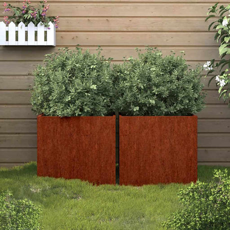 Vidaxl plantenbakken 2 st 32x30x29 cm cortenstaal
